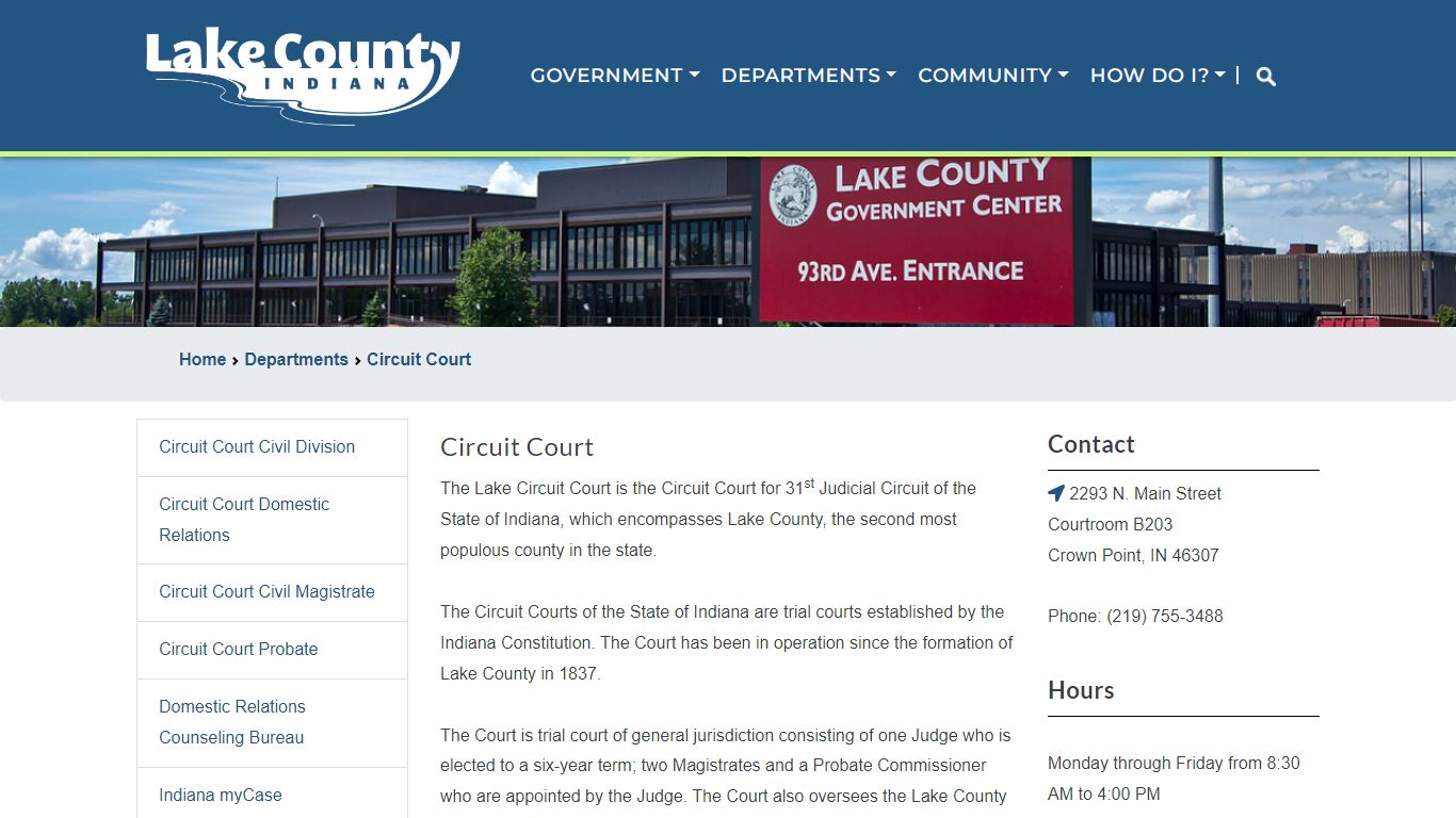 Circuit Court - Lake County, Indiana